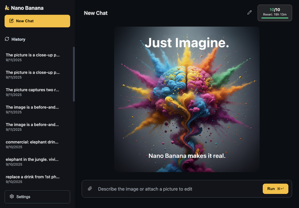 Nano Banana Extension Screenshot